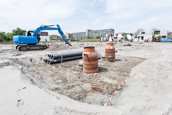 Project PVC riolering onder nieuwe parkeerterreinen