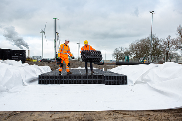 JobiCell Polystorm Infiltratieveld bij energieneutraal regiokantoor Liander