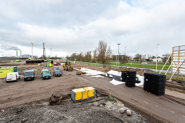 JobiCell Polystorm Infiltratieveld bij energieneutraal regiokantoor Liander