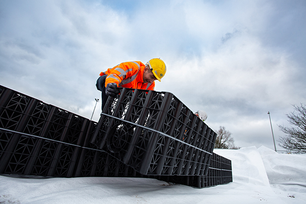 JobiCell Polystorm Infiltratieveld bij energieneutraal regiokantoor Liander